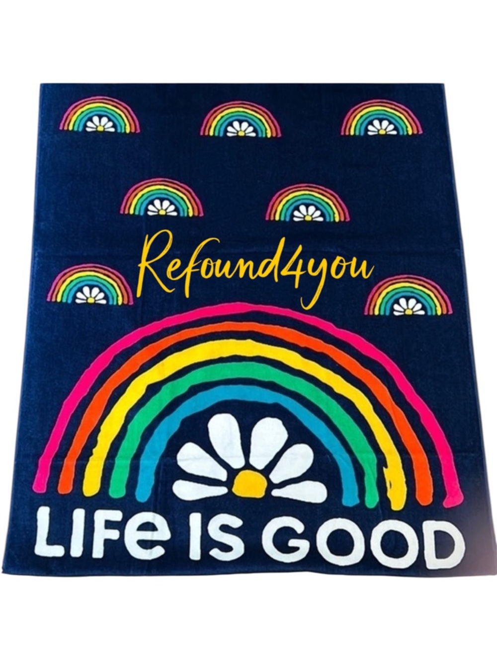 Life is Good - *Last One*  ‘Rainbows’ Beach Towel. 36” x 68”. NWT. Firm!